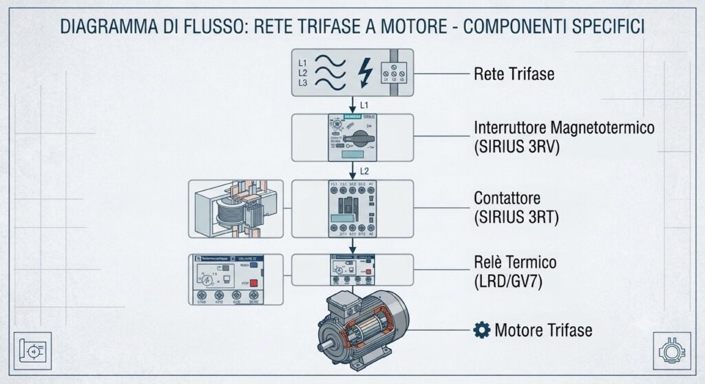 Diagramma di flusso:Rete trifase a motore
